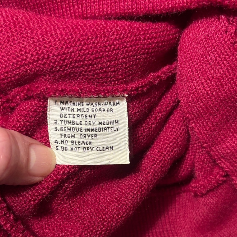 Vintage IZOD Men's Burgundy Button Cardigan Sweater - Picture 9 of 13